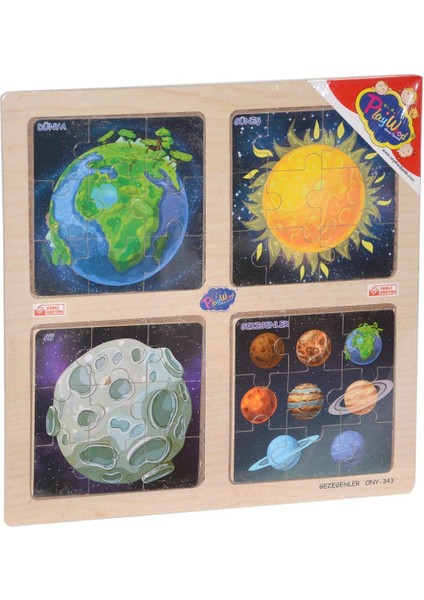 ONY-343/344/345/346 Ahşap Eğitici 4'lü Puzzle -Onyıl fırsatları