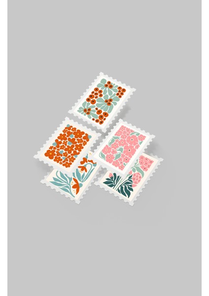 Çiçek & Botanik Temalı Pul Sticker Seti 20'li - Bullet Journal Ajanda Scrapbook fiyatları