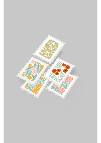 Çiçek & Botanik Temalı Pul Sticker Seti 20'li - Bullet Journal Ajanda Scrapbook fırsatları