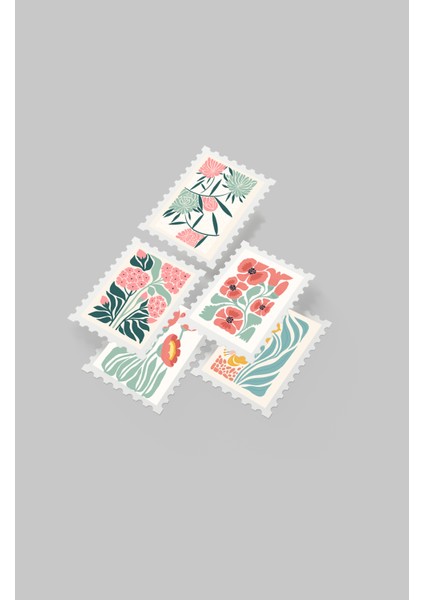 Çiçek & Botanik Temalı Pul Sticker Seti 20'li - Bullet Journal Ajanda Scrapbook indirimleri