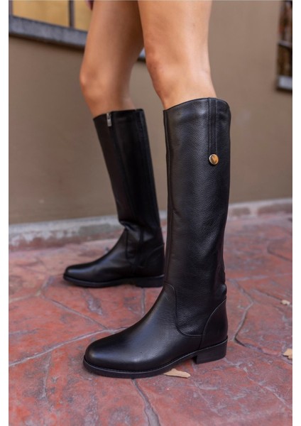 Denim Kadın Kahve Gercek Deri Çizme modelleri