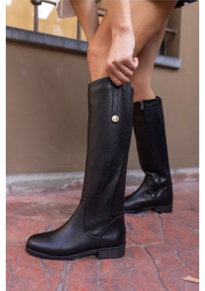 Denim Kadın Kahve Gercek Deri Çizme indirimleri