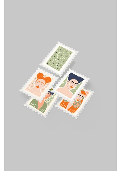 Kadın & Çiçek Temalı Pul Sticker Seti 20'li - Bullet Journal Ajanda Scrapbook fiyatları