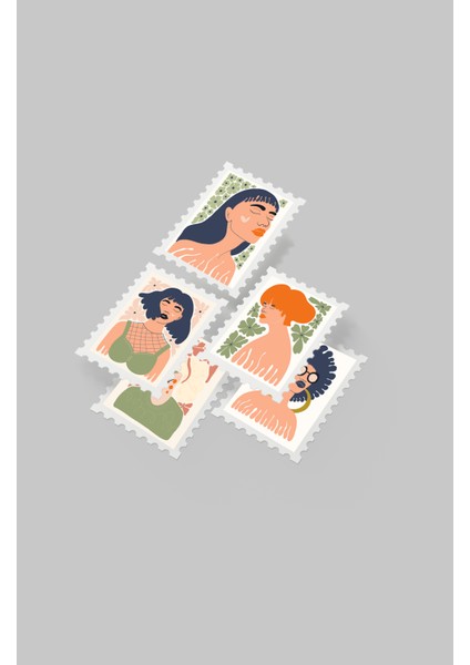 Kadın & Çiçek Temalı Pul Sticker Seti 20'li - Bullet Journal Ajanda Scrapbook fırsatları