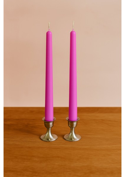 Home Luma 2'li Pembe Renk Şamdan Mum