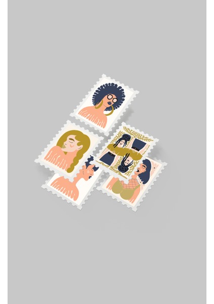 Kadın & Çiçek Temalı Pul Sticker Seti 20'li - Bullet Journal Ajanda Scrapbook fiyatları