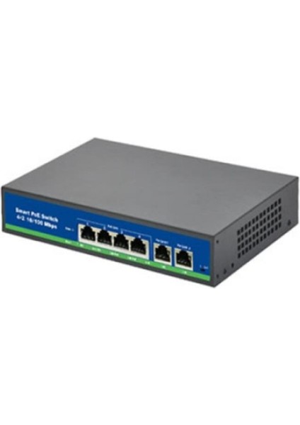 Isee ISS-3006P 4 Port Poe+ 10-100 Mbps 2 Port 10-100 Uplink Switch 60W