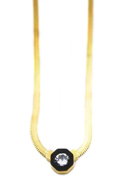 Ieg Çağla Italyan Zincir Çelik Kolye - Altın