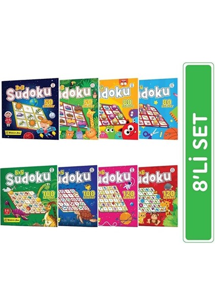 Çocuklar Için Sudoku Kitap Seti (3-8 Yaş Için- 8 Kitap - 700 Adet Sticker) indirimleri