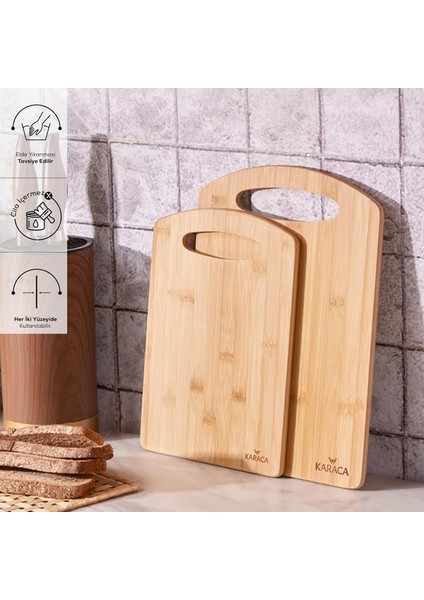 Kişiselleştirilebilir Karaca 2'li Kesme Tahtası Özel Isim ve Tasarımlı