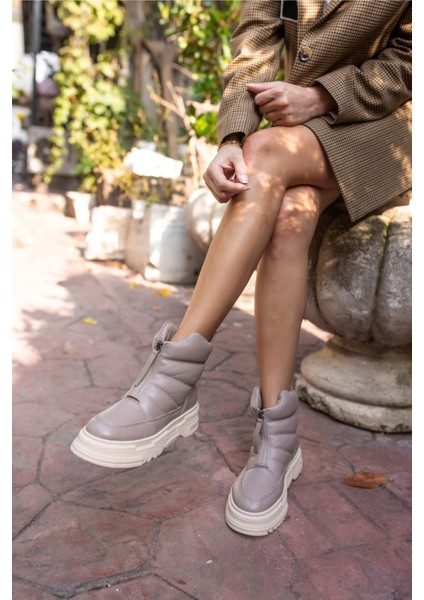 Zone Kadın Siyah Gercek Deri Bot indirimleri