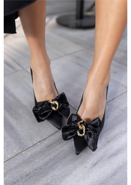 Lips Kadın Siyah Saten Topuklu Ayakkabi indirimleri