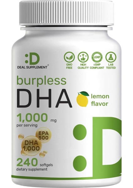 Dha Epa Omega 3 Fish Oil Brain Heart & Joint Health 240 Softgels