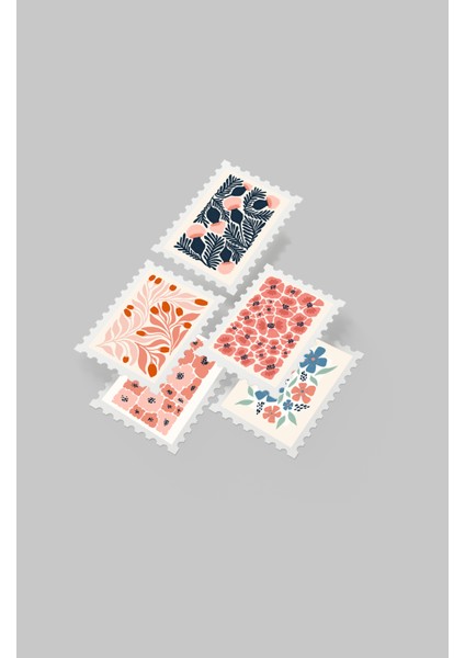 Çiçek & Botanik Temalı Pul Sticker Seti 20'li - Bullet Journal Ajanda Scrapbook modelleri