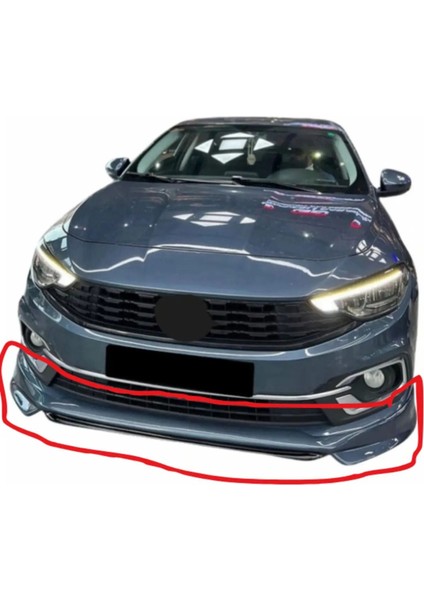 Egea Hb/sedan 2018 Üstü Ön Tampon Eki (( 612 Mistik Gri Boyalı Ortası Siyah ))