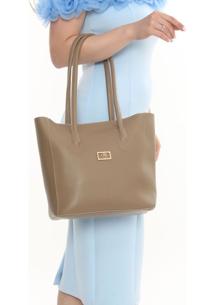 Sütlü Kahve Fermuarlı Uzun Saplı Deri Çanta fiyatları