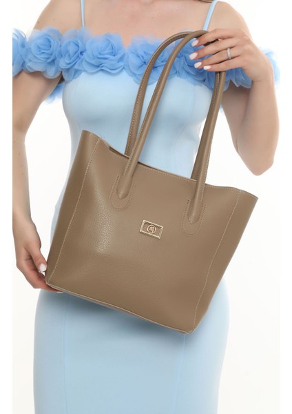 Sütlü Kahve Fermuarlı Uzun Saplı Deri Çanta fırsatları