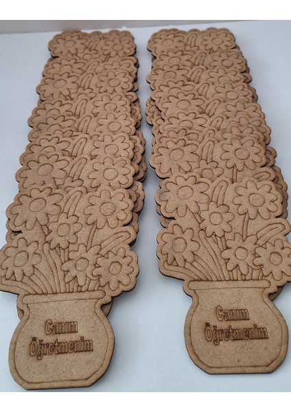 20'li Vazolu Çiçek Canım Öğretmenim Öğretmenler Günü Ahşap Aktivite Etkinlik Okul Sanat Seti