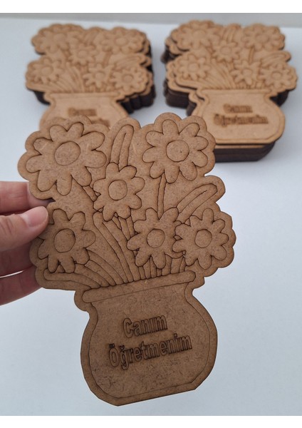 20'li Vazolu Çiçek Canım Öğretmenim Öğretmenler Günü Ahşap Aktivite Etkinlik Okul Sanat Seti fiyatları