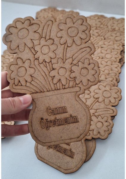 20'li Vazolu Çiçek Canım Öğretmenim Öğretmenler Günü Ahşap Aktivite Etkinlik Okul Sanat Seti indirimleri