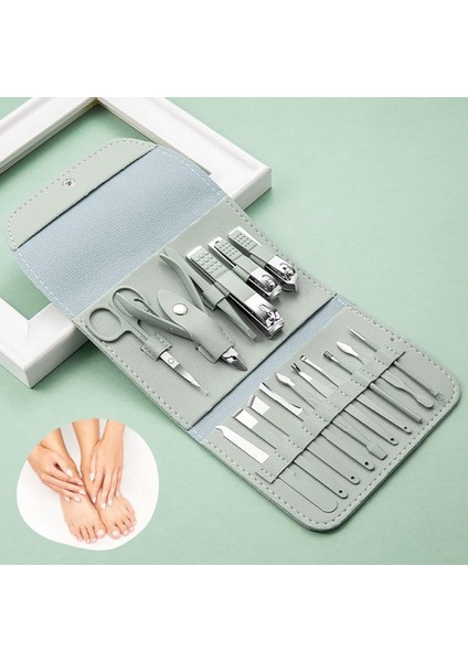 Adatak® Kendiliğininden Çantalı Seyahat Tipi 16 Parça Manikür Pedikür Seti