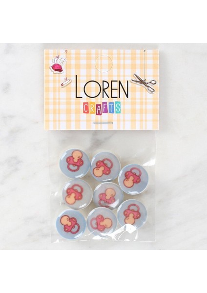 Loren Crafts 8'li Emzik Düğme - 1013