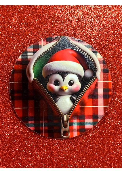 Zencefilli Kurabiye, Penguen, Kardan Adam ve Noel Baba 4'lü Bardak Altlığı Seti - Sünger Taban modelleri