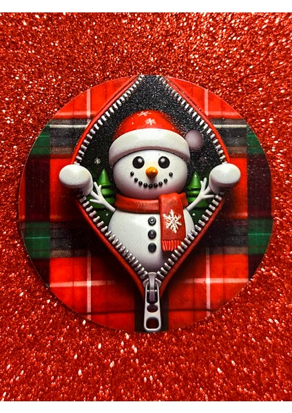 Zencefilli Kurabiye, Penguen, Kardan Adam ve Noel Baba 4'lü Bardak Altlığı Seti - Sünger Taban fırsatları