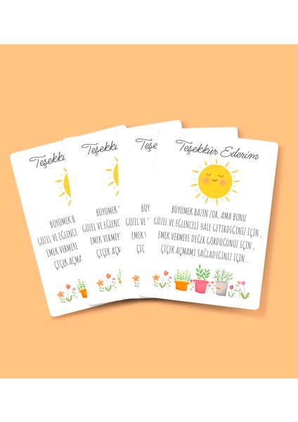 Teşekkür Kartı-Özel Gün 24 Kasım -Öğretmenler Günü Tebrik Kartı 4 Lü-Not Kartı-Hediye Kartı-Tek Yüzlü fırsatları