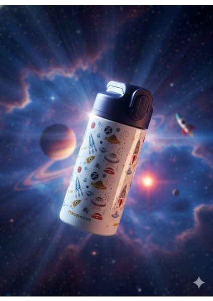 500ML Çocuk Desenli Su Matarası | Pipetli | Paslanmaz Çelik| Bpa Free | Sızdırmaz Kapaklı fiyatları