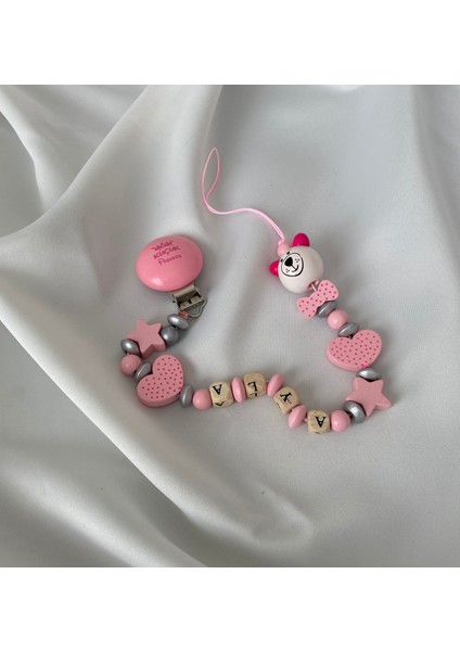 Isimli Emzik Zinciri – Doğal Ahşap Emzik Askısı – El Yapımı Bebek Hediyesi modelleri