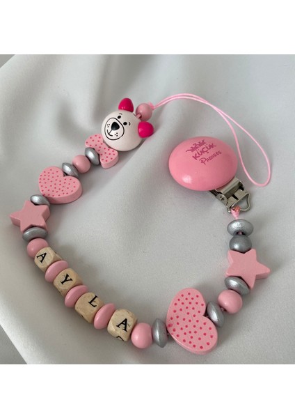 Isimli Emzik Zinciri – Doğal Ahşap Emzik Askısı – El Yapımı Bebek Hediyesi indirimleri