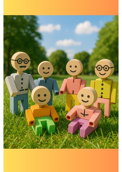 Ahşap 6lı Aile Kukla Seti fiyatları