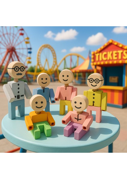 Ahşap 6lı Aile Kukla Seti modelleri