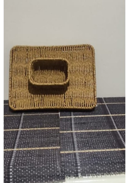 Hasır Rattan Ayaklı Dikdörtgen Tepsi | Dekoratif Sunumluk ve Servis Tepsisi fiyatları