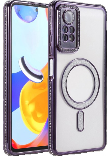 Xiaomi Redmi Note 12 Pro 4g Joke Simli Magneticsafe Kılıf - Derin Mor