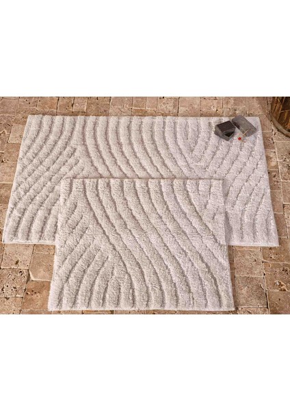 Salsa Banyo Paspası 2'li Açık Gri