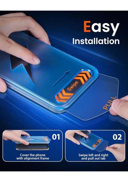 Iphone 15 Pro Uyumlu Kolay Takma Aparatlı Kenarları Siyah Full Kapatan Çerçeveli Cam Koruyucu fırsatları