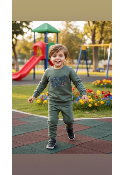 Erkek Çocuk Kışlık Eşofman Takımı Sweatshirt Alt Pamuklu Üç Iplik Şardonlu Günlük Kombin 3-4-5-6-7 Yaş fiyatları