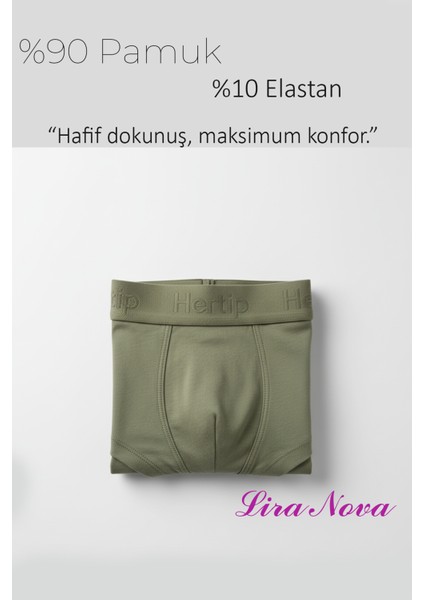 10 Adet Haki Soft Elastan Erkek Boxer %90 Pamuk %10 Elastan fırsatları