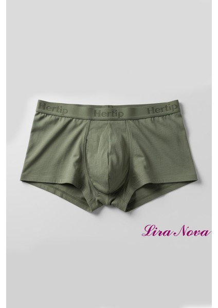 10 Adet Haki Soft Elastan Erkek Boxer %90 Pamuk %10 Elastan indirimleri