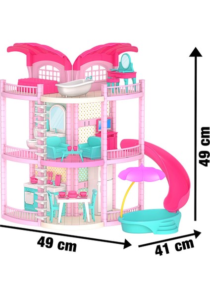 Bella'nın Hawai Evi - Aksesuarlı 2 Katlı Oyun Evi ve Bebek Seti | 3+ Yaş Eğitici Rol Oyuncak