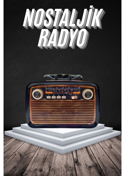 Ahşap Nostaljik Tasarımlı Bluetooth Radyo, Şık ve Şık Görünümlü Eski Tarz Ürün