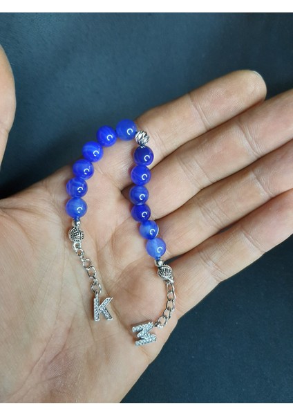 Mryart Mavi Beyaz Mix Akik Taşı Zaza Tesbih Harfli fiyatları