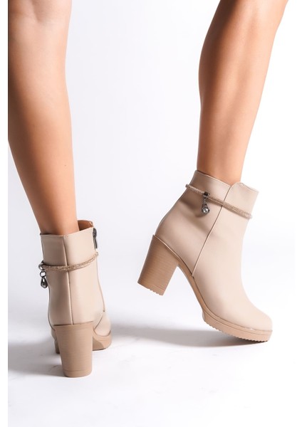 New Aria Kadın Ten Rengi Fermuarlı Bot modelleri