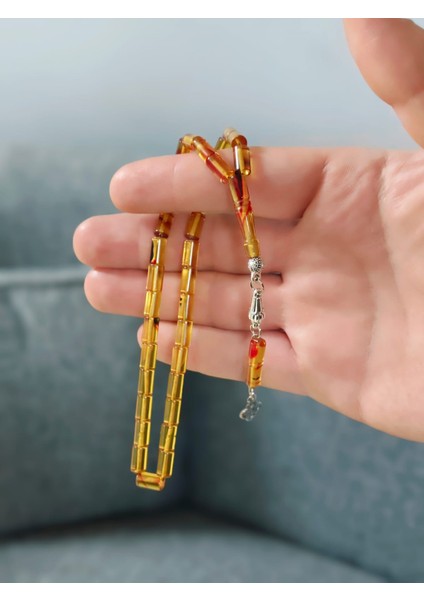 Sarı Kesme Kesim Toz Kehribar Tesbih fiyatları