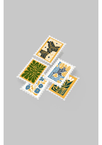 Çiçek & Botanik Temalı Pul Sticker Seti 20'li - Bullet Journal Ajanda Scrapbook fırsatları