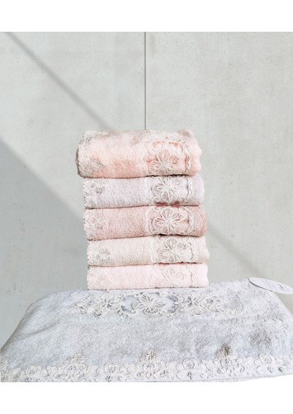 Bella Dantel Bambu Oyma Nakışlı 50X90 cm El Yüz Havlusu 6 Lı Pvc Kutulu fırsatları