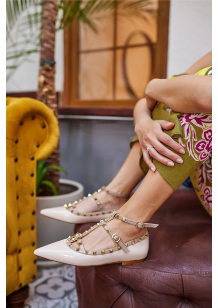 Nora Kadın Bej Siyah Piramit Trok Babet fiyatları