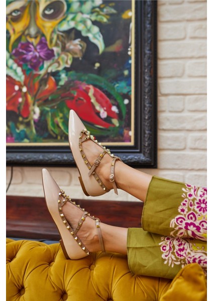 Nora Kadın Bej Siyah Piramit Trok Babet indirimleri